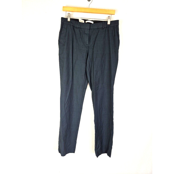 Hugo Boss Womens 6 Dress Pants Blue Black Plaid Straight Leg Workwear Office - Picture 1 of 16